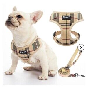 PUPTECK Soft Mesh Dog Harness Small Sized Leash Set No Pull Vest Like New (B7)